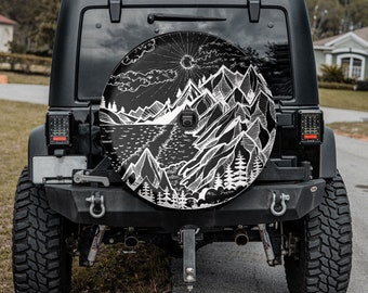 Chen Happy Camper Spare Tire Cover PVC Leather Waterproof for Jeep Trailer RV SUV Truck Camper Travel Trailer Accessories Chen Happy Camper Spare Tire Cover PVC Leather Waterproof for Jeep Trailer RV SUV Truck Camper Travel Trailer Accessories