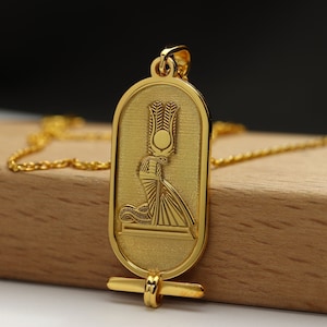 Egyptian Renenutet Cartouche Necklace,Egyptian Hieroglyphs customizable 925K Silver necklace,Hieroglyph Necklace Jewelry,Goddess Renenutet