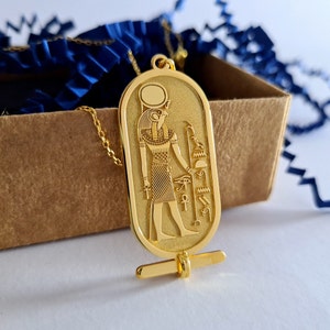 RA Cartouche Necklace,Egyptian God Ra Hieroglyph Necklace, Egyptian Hieroglyphs Customizable Jewelry, 925K Silver Name Necklace