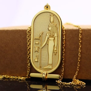 Egyptian Neith Cartouche Necklace,Egyptian Hieroglyphs customizable 925K Silver necklace,Hieroglyph Necklace Jewelry,Goddes Neith Pendant