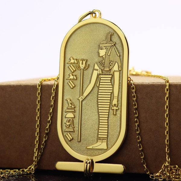 Egyptian Maat Cartouche Necklace,Egyptian Hieroglyphs customizable 925K Silver necklace,Hieroglyph Necklace Jewelry,Goddess Maat Pendant