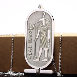 Egyptian Seth Cartouche Necklace,Egyptian Hieroglyphs customizable 925K Silver necklace,Hieroglyph Necklace Jewelry,God Seth Pendant
