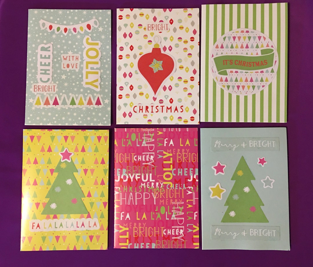 Colourful Handmade Christmas Cards Etsy