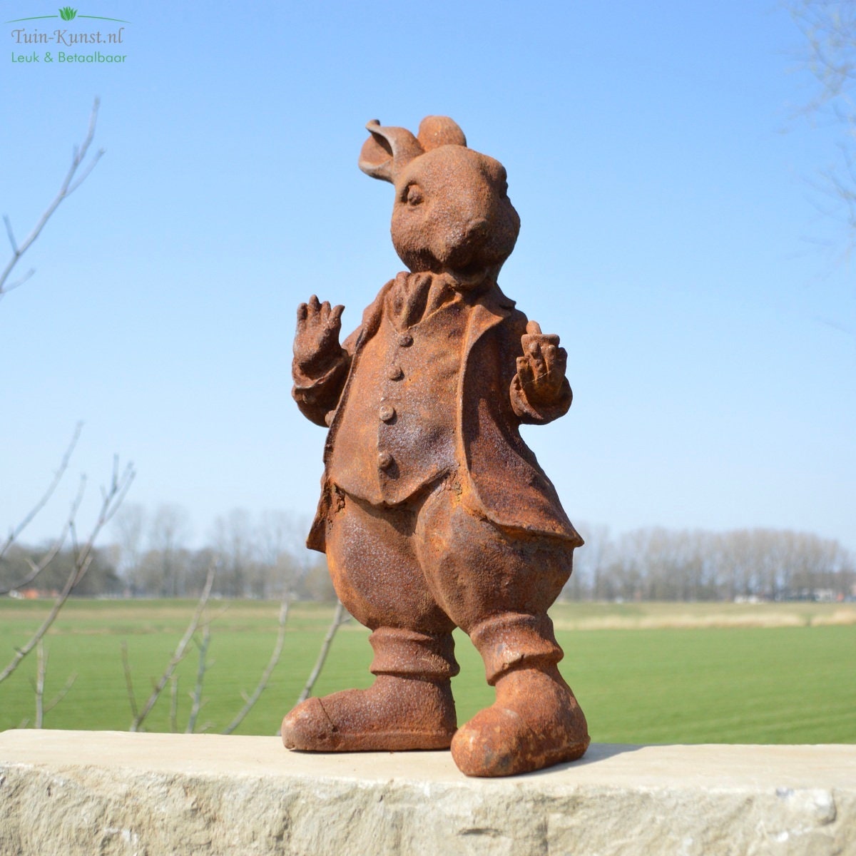 Cast Iron Garden Statue of mister Rabbit Etsy