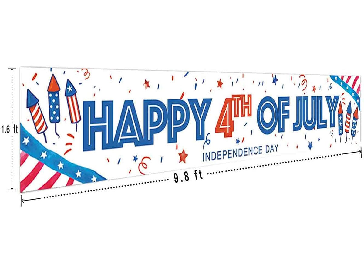 Large Happy 4th of July Decor Banner 4th of July Patriotic Etsy