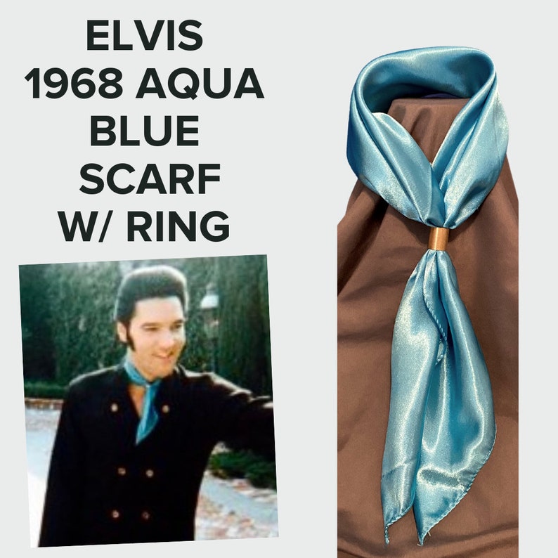 Elvis Presley Aqua Blue Neck Scarf 1968 Neckerchief Replica Etsy
