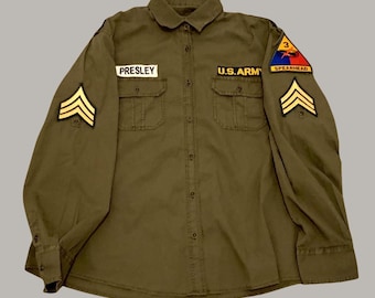 Réplica de camiseta de artista tributo a Elvis / Army Fatigue