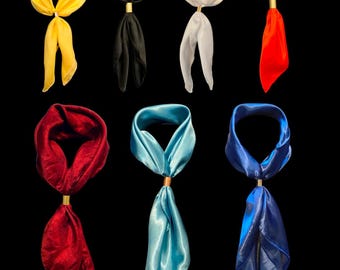1968 Comeback Ascot Neckerchief Scarf W/ Ring Slide | Elvis Tribute Artist (Red, Black, White, More)