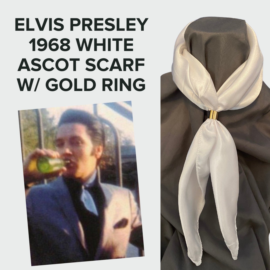 Elvis Presley 1968 White if I Can Dream Neck Scarf Ascot Neckerchief