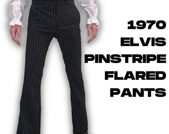 Elvis Presley Replica 1970 Pinstripe Flared Bell Bottom Pants Trousers