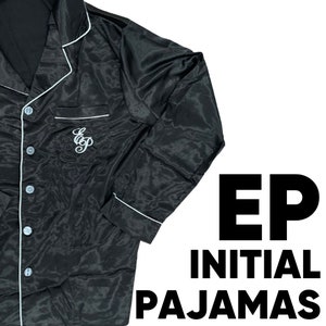 Black Elvis Presley "E.P Initials" Retro Pajamas Replica Jacket/Shirt and Pants