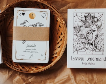 Cartes Lenormand lettones, vieilles cartes de divination de Lettonie, jeu de l'espoir, cartes de divination, vieux Lenormand