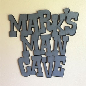 Man Cave Sign, Custom Man Cave Sign, Father&#39;s Day Gift, Gift for Dad, Custom Name Sign, Team Colors Sign
