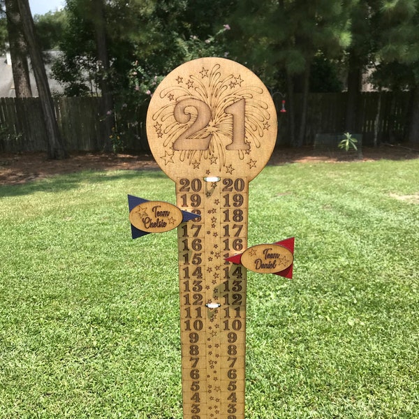 Cornhole scoreboard, Custom fireworks theme backyard games scoreboard with personalized clips, Custom cornhole accessories