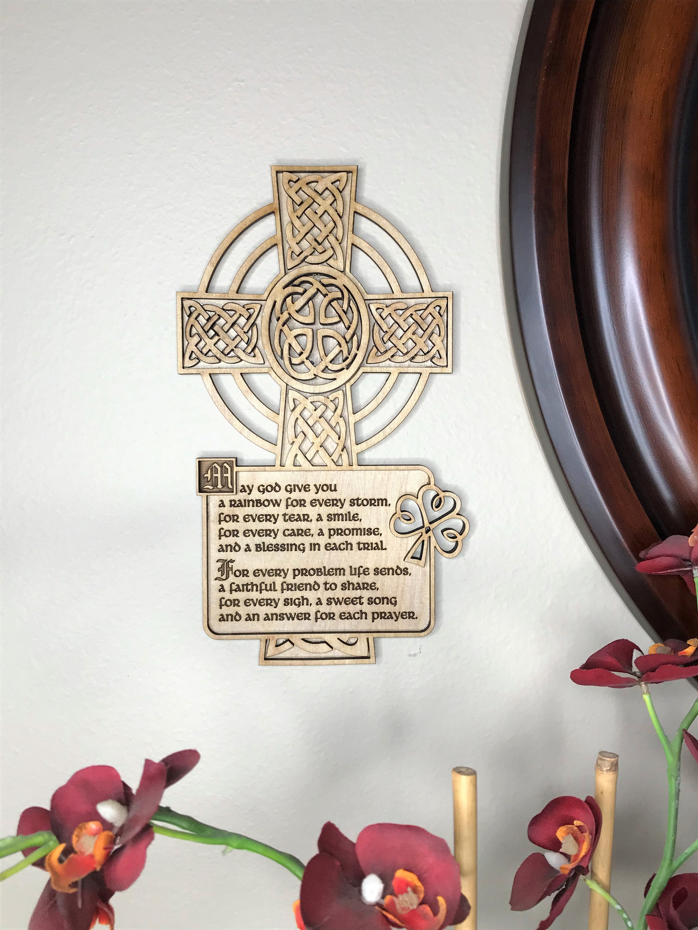 Irish Blessing Celtic Cross Wood Cross Irish Prayer Cross Etsy