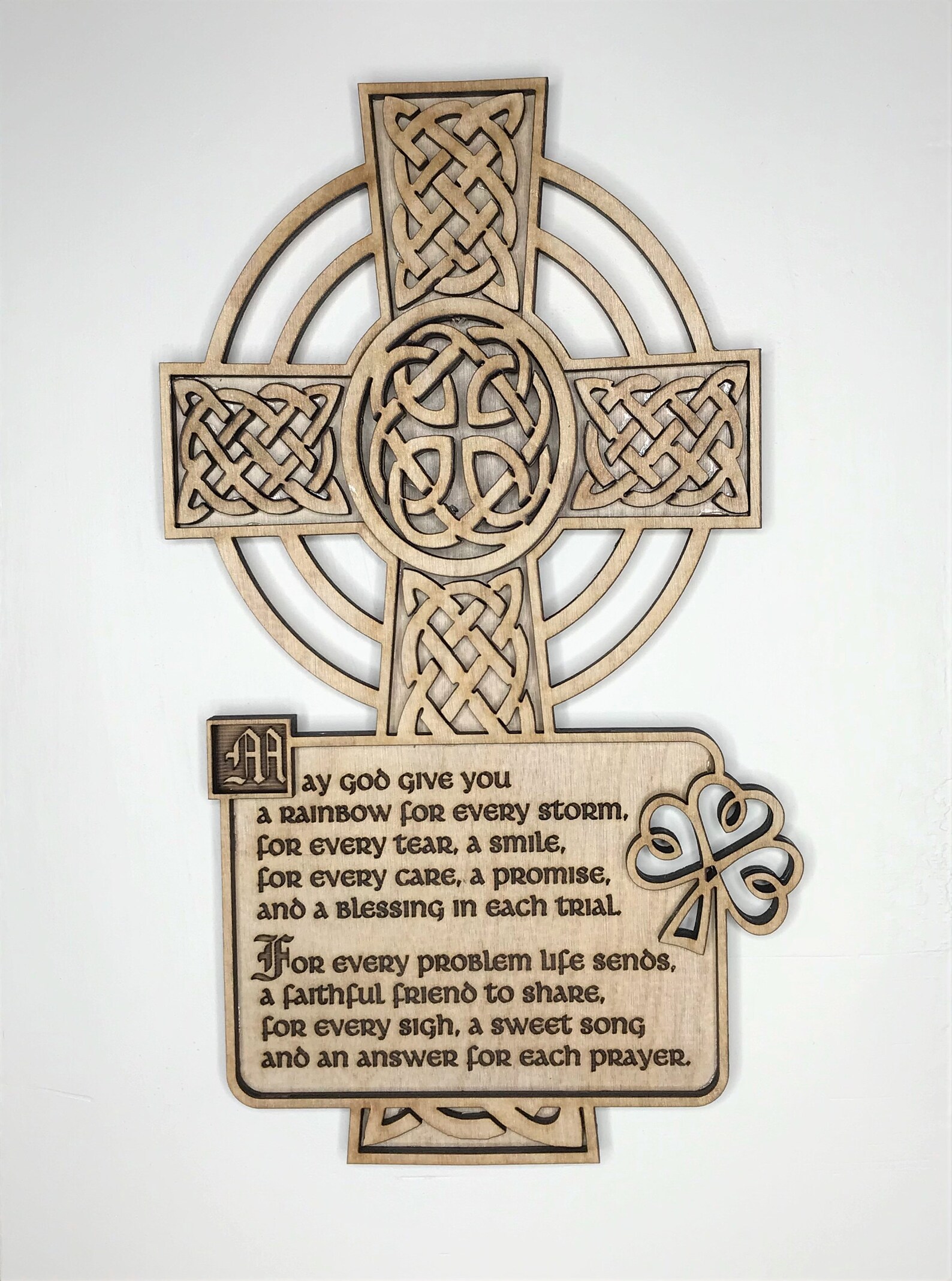 irish-blessing-celtic-cross-wood-cross-irish-prayer-cross-etsy