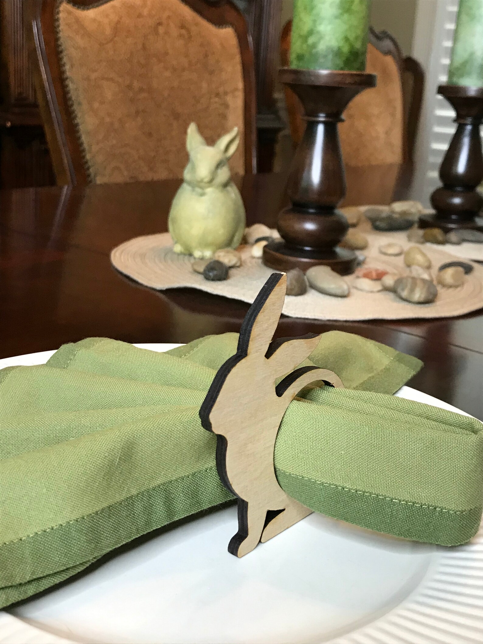 Bunny Rabbit Napkin Ring Easter Napkin Ring Spring Napkin Etsy