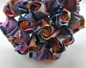 Origami Rose Bud Posy, Paper Flowers, Origami Flowers, Wedding, Handmade, artificial flowers, gifts