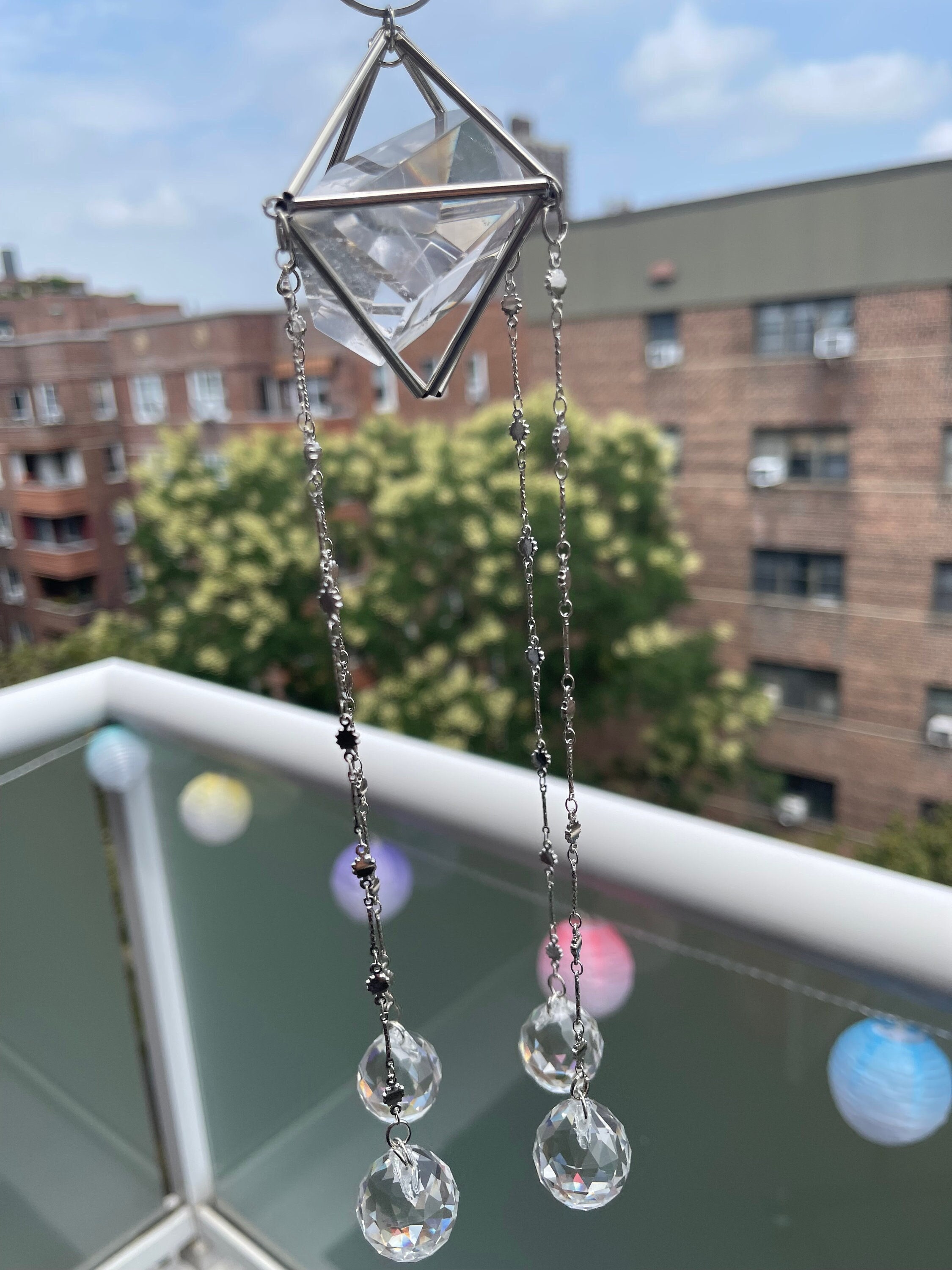 Garden Decoration Crystal Suncatcher Lemurian Freeform/window/car