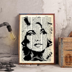 Dolly Portrait Real Dictionary Page Dolly Print Art Singer Musician Wall Art Music Print Folk Dictionary American Country Singer Decor Music