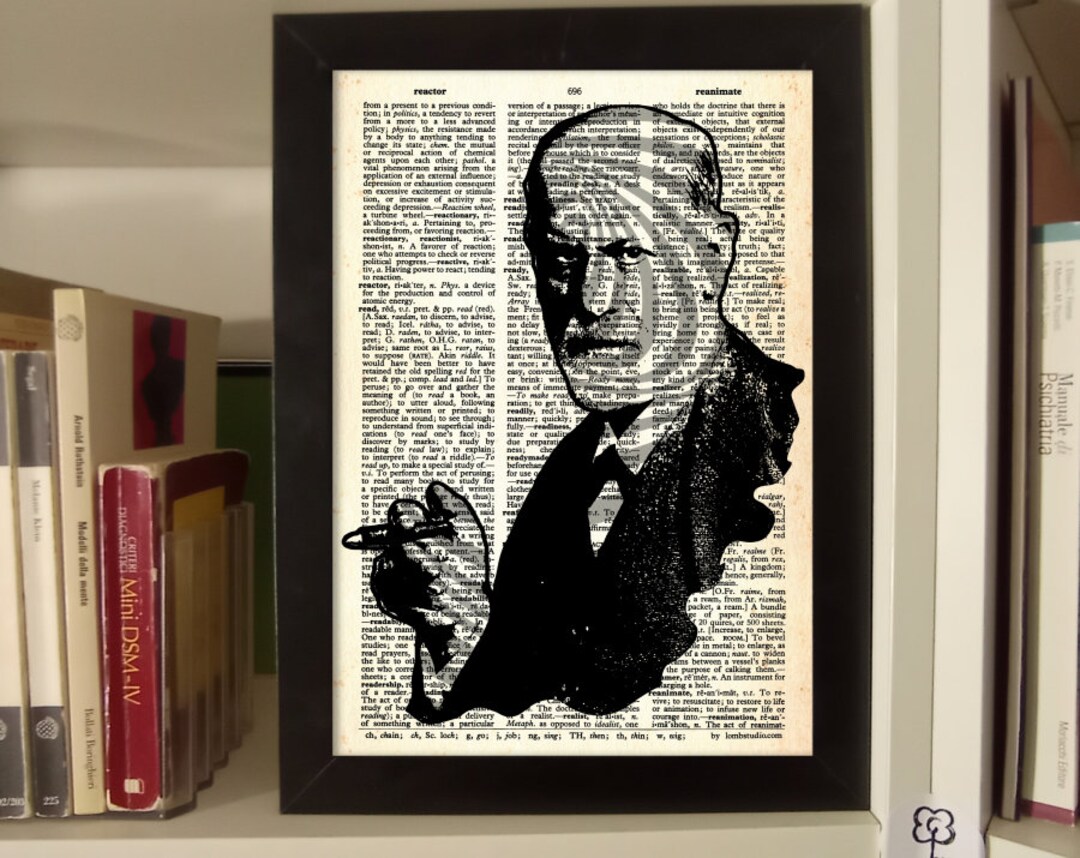 Hypnotic Freud Art Print. Sigmund Freud Wall Art. Hypnosis Print on Real Dictionary Page