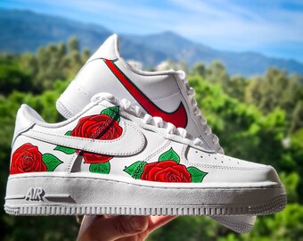 Nike shoes with hotsell roses on them