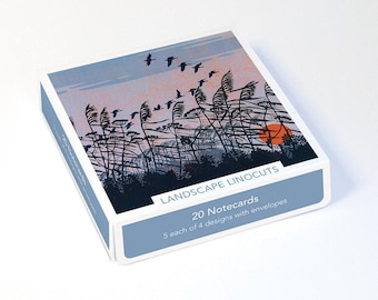 Landscape Linocuts by Robert Gillmor Box of 20 Notecards with Envelopes