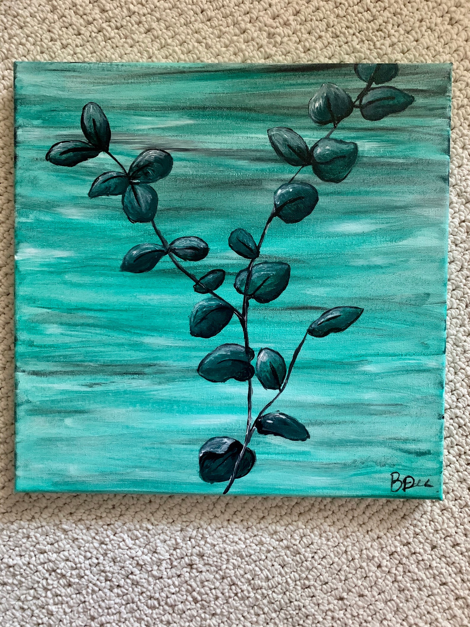 Original Eucalyptus Acrylic Painting Etsy