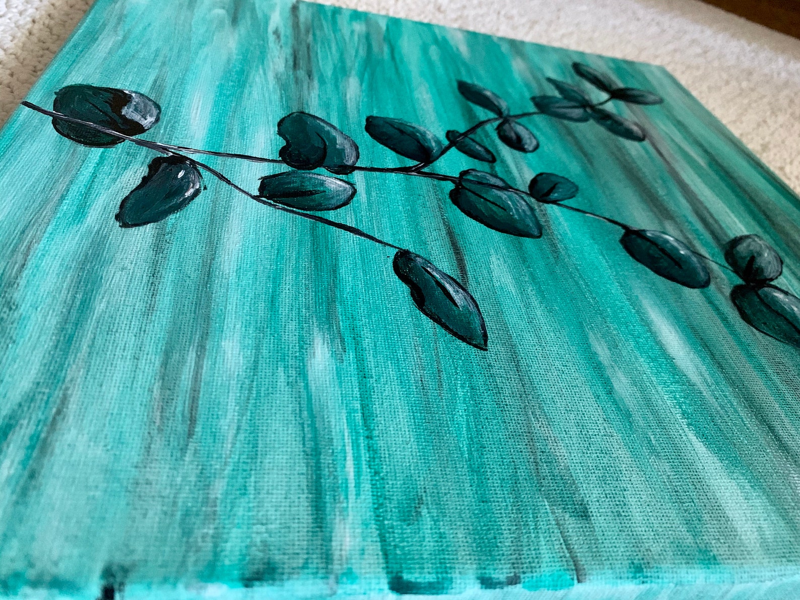 Original Eucalyptus Acrylic Painting Etsy