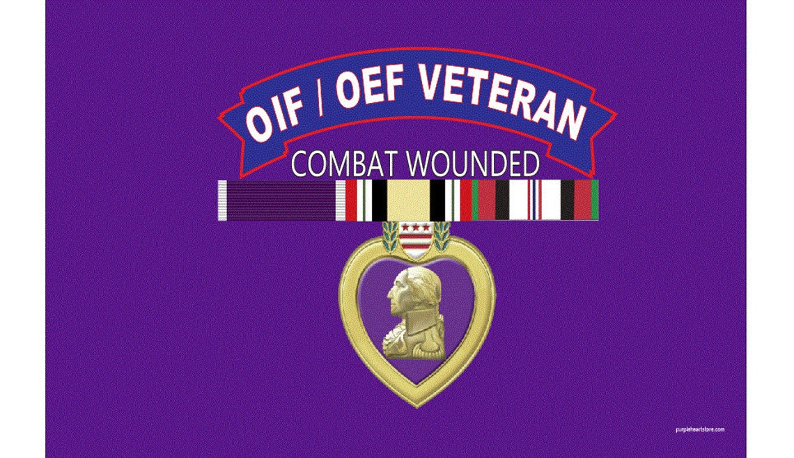 War Fought Purple Heart Flag Etsy