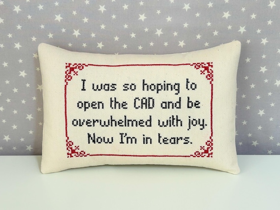 Custom Embroidered Pillow: Personalized Cross Stitch Text Cushion