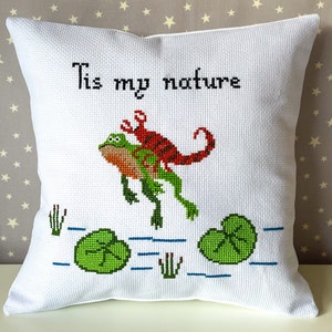 Aesop&#39;s Fables, The Scorpion and The Frog, Cross Stitch Pattern, Tis My Nature