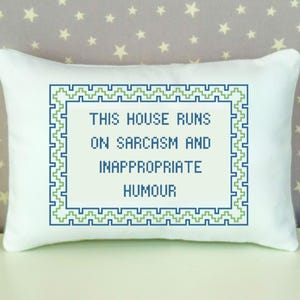 Personalized Cross Stitch Pillow: Custom Embroidered Message Gift