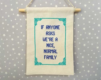Custom Cross Stitch Wall Hanging: Personalized Handmade Embroidered Wall Art, Home Gift