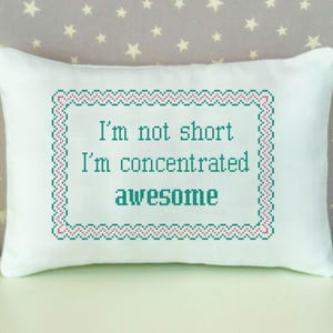 Personalized Cross Stitch Pillow: Custom Embroidered Message, Handmade Decor