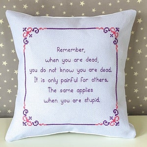 Cojín de punto de cruz personalizado, almohada de bordado personalizada con mensaje único de regalo