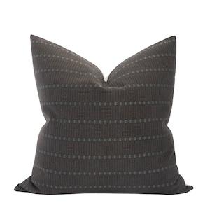 LOUIS || Black Stripe Pillow Cover Masculine Stripe Pillow Moody Black Pillow Dark Stripe Modern Moody Pillow Black Cushion Cover
