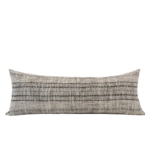 ELDON || 14x36 Stripe Wool Pillow Cover Bhujodi Wool Pillow Grey Long Lumbar Wool Bed Pillow Brown Extra Long Lumbar Vintage Wool Pillow