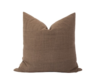 JULIAN || Brown Pillow Cover Brown Handwoven Pillow Cover Chocolate Brown Pillow Brown Woven Pillow Cover Moody Masculine Pillow Cover