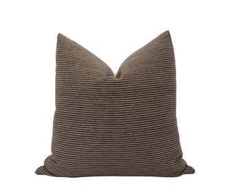 PHOENIX || Woven Brown Pillow Cover Brown Stripe Pillow Dark Brown Pillow Cover Textured Brown Pillow Masculine Pillow Modern Brown Pillow