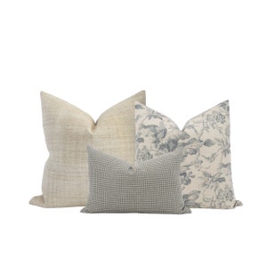 Blue Pillow Cover Combo Sofa Pillow Set Floral Pillow Cover Combo Neutral Pillow Cover Combo Modern Pillow Covers Farmhouse Pillow Set