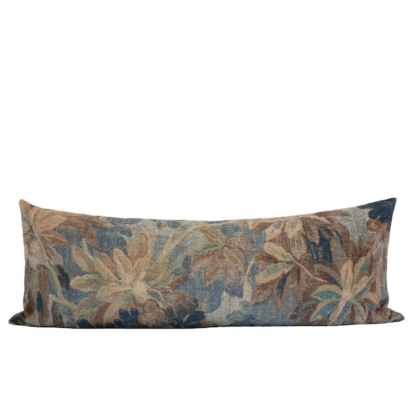 FLORENCE || Poszewka na poduszkę z gobelinem kwiatowym 14x36 Poduszka z nadrukiem botanicznym Poduszka wiosenna Poduszka w kwiaty vintage Poduszka w zieleni Poduszka w kwiaty w stylu melancholijnym