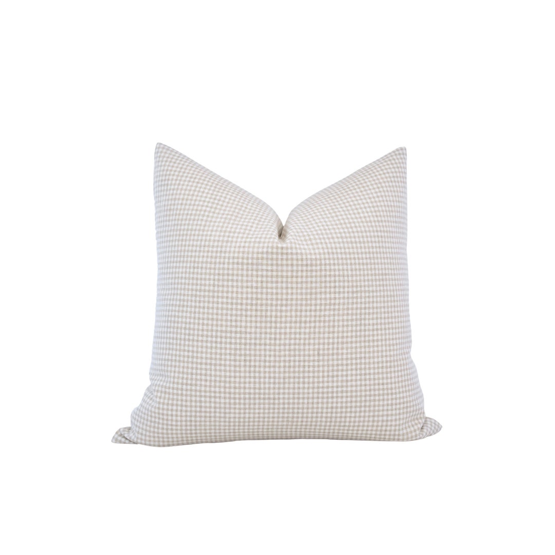 Beige Gingham Ruffle Nursing Pillow Cover main image 0