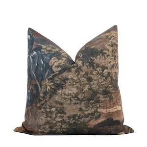 Blue and Brown Pillow Cover Set, Coastal Pillow Set, Cottage Pillow Set, Neutral Pillow Combo, Tapestry Pillow, Sectional Pillow Combo image 5