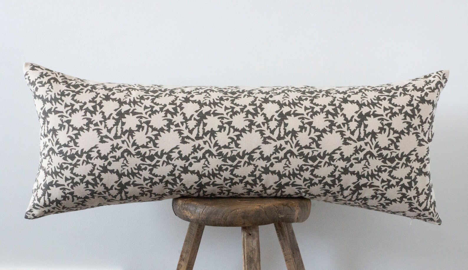 ASTER 14x36 Black Floral Long Lumbar Pillow Cover Oversized Etsy