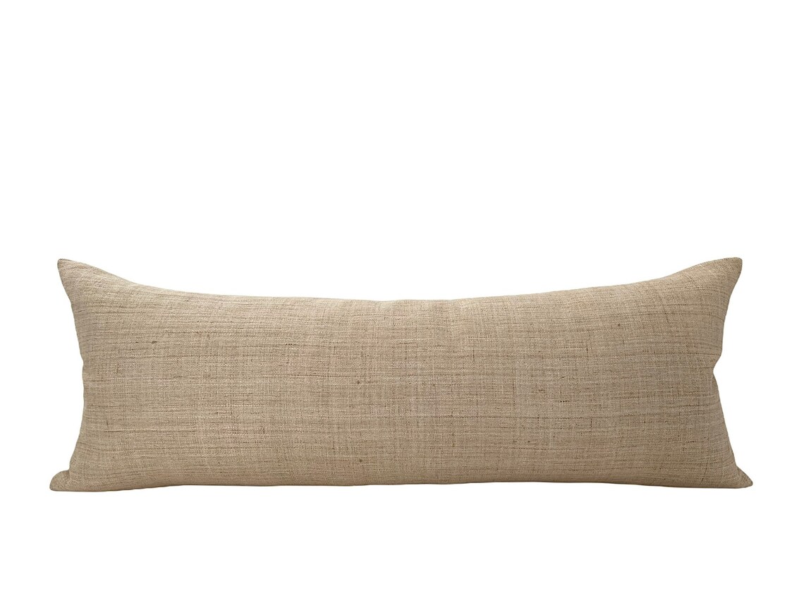 KAIIRI  14x36 Handwoven Hemp Pillow Cover Warm Neutral Tan image 1