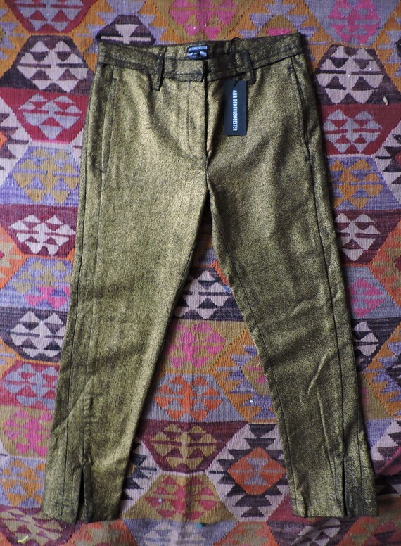 ANN DEMEULEMEESTER bronze wool pants