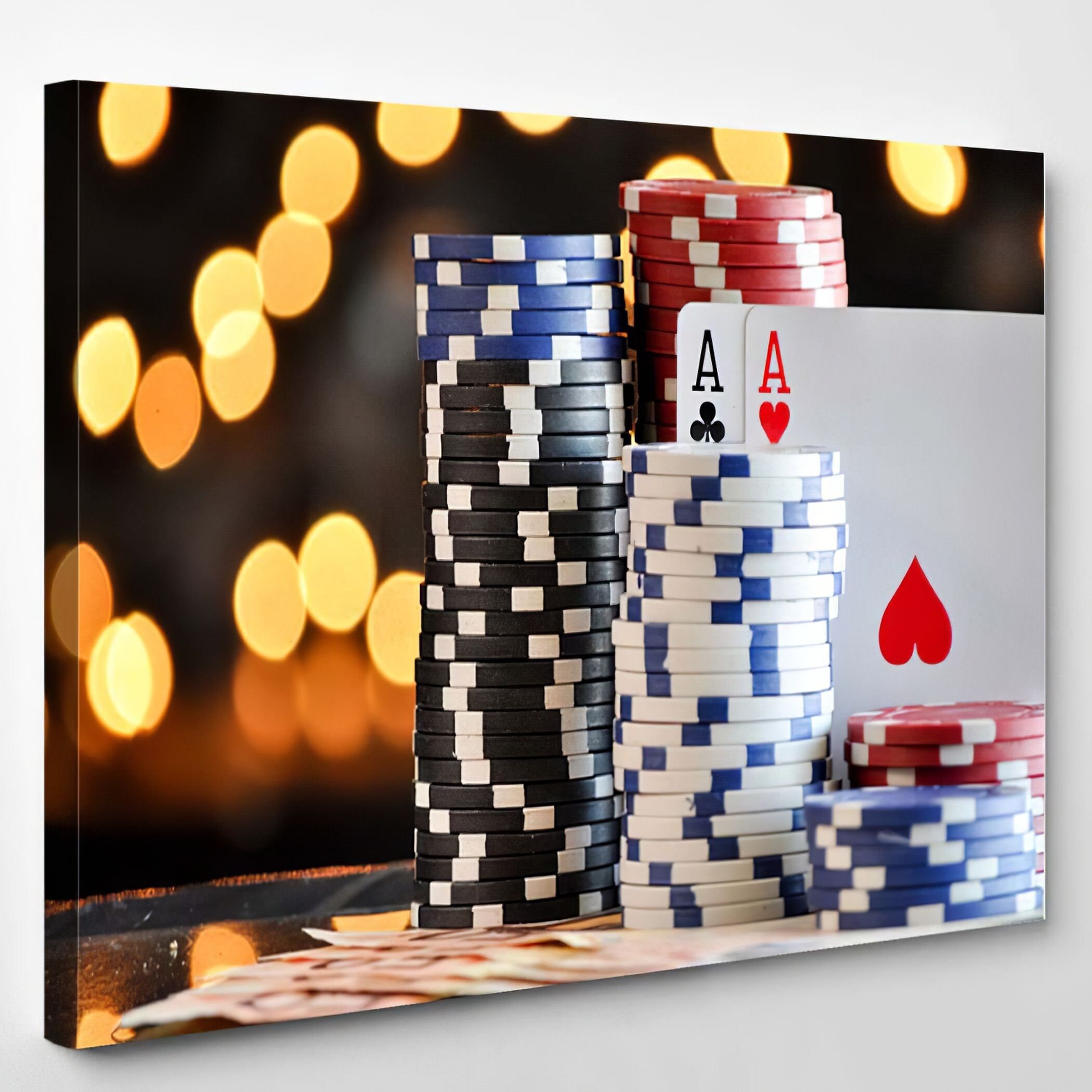 Poker Chips Gaming Canvas Art Wall Decor 3 5 Piece Panel Etsy