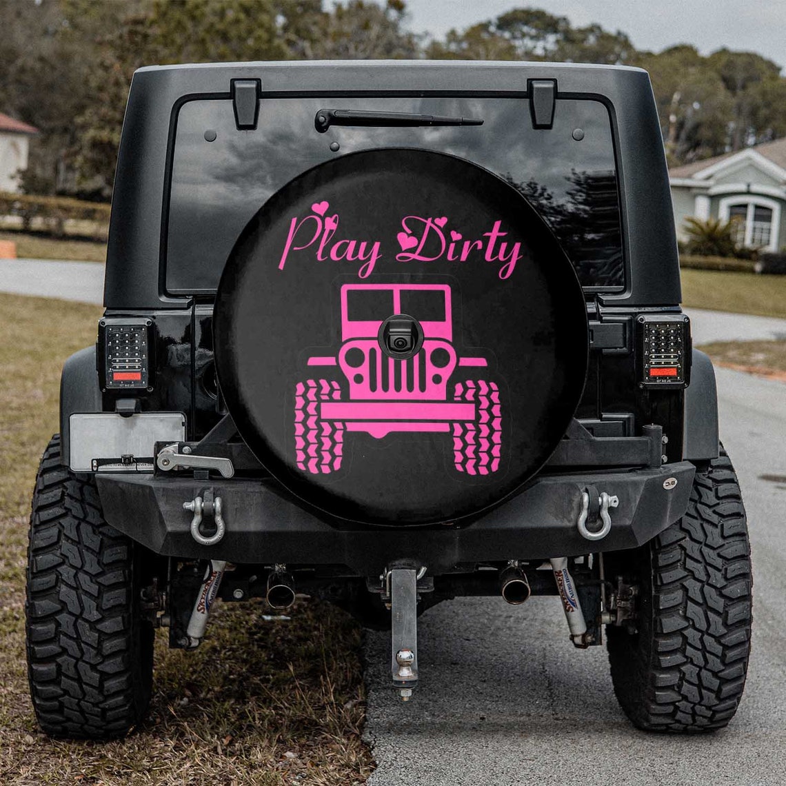 Play Dirty Pink Jeep Spare Tire Cover For Car Etsy