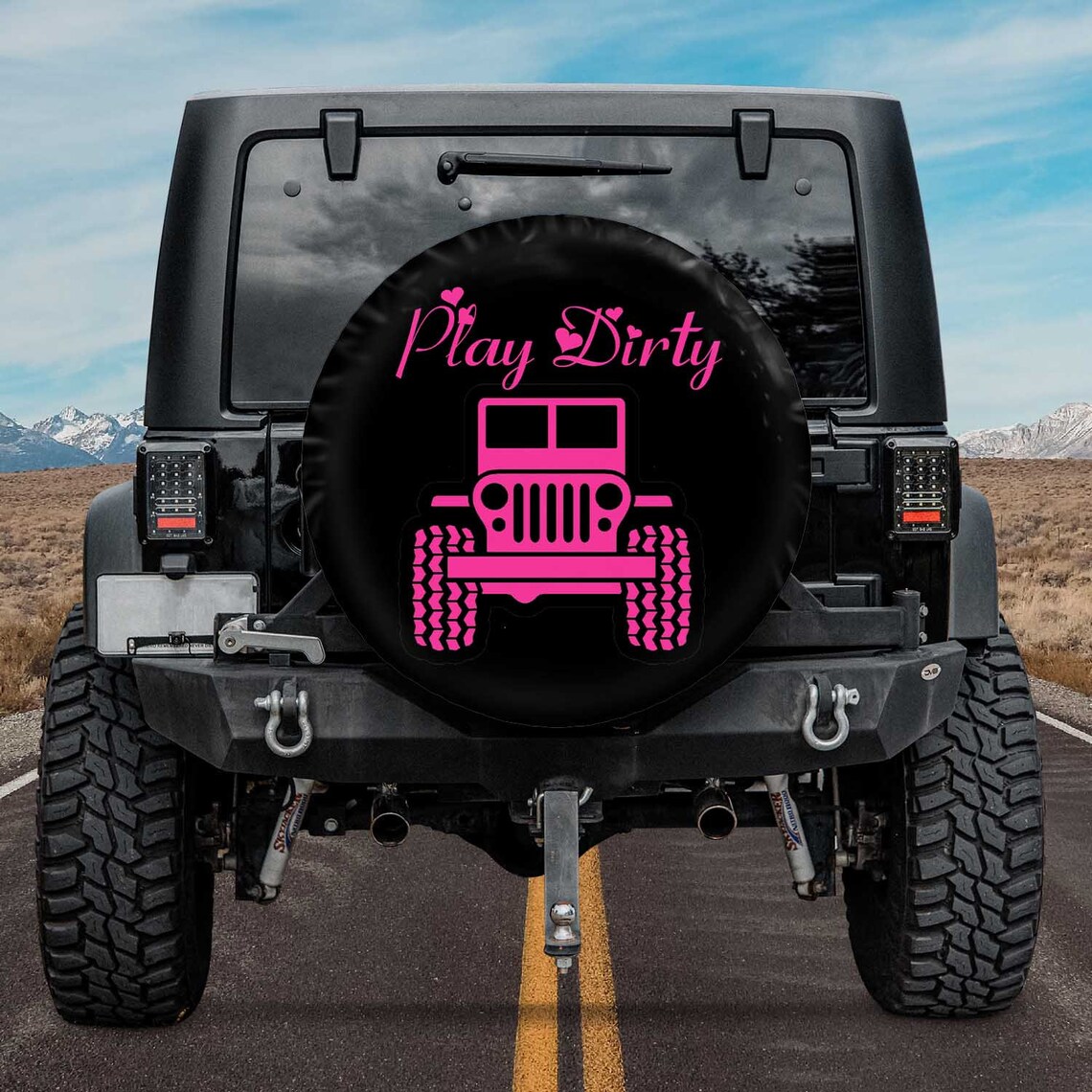Play Dirty Pink Jeep Spare Tire Cover For Car Etsy